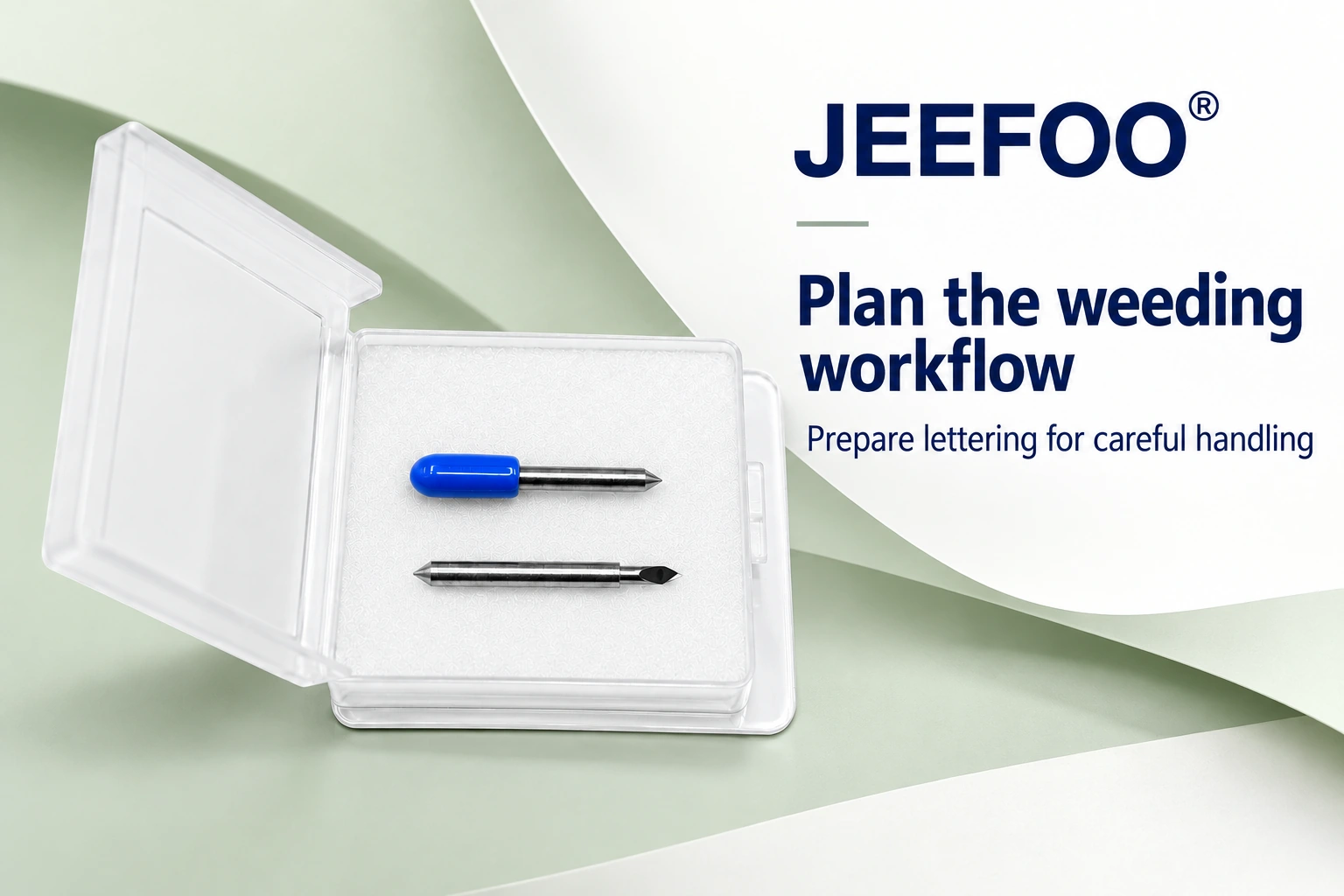 Plotter blades for window lettering: plan a clean weeding workflow